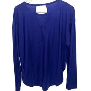 Under Armour HeatGear Loose Fit Blue Long Sleeve Workout Top | Size Large